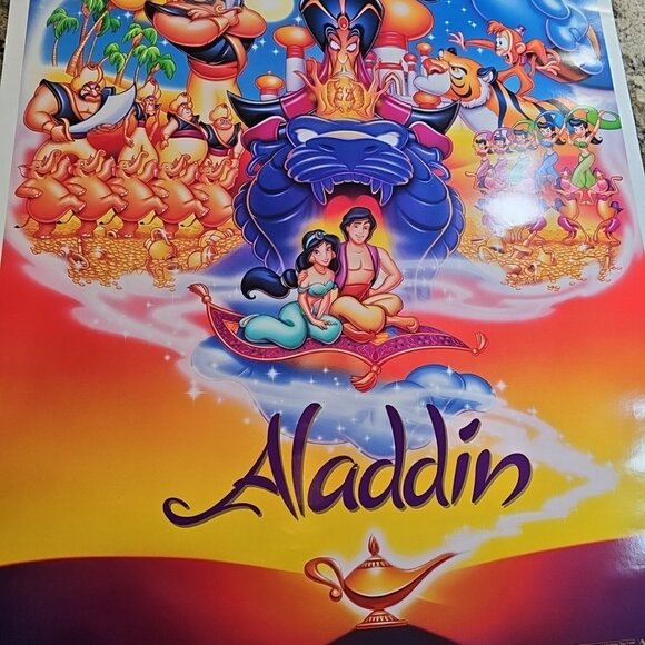 ALADDIN 2 Sided Movie Poster Original DS 27x41 One Sheet DISNEY Animation 1992 - Picture 9 of 13